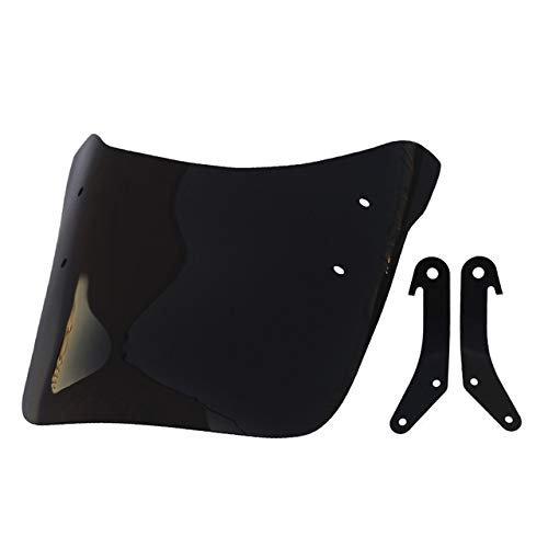 Motorrad Windschutzscheibe Motorrad 5-7 Zoll universelle Windschutzscheibe Spoiler Windschutzscheibe Luft Winddeflektor passt für Yamaha Suzuki Kawasaki (Farbe: 1 Satz fertig) (1 Satz schwarz) von djhyfbdhgfcbgdxas