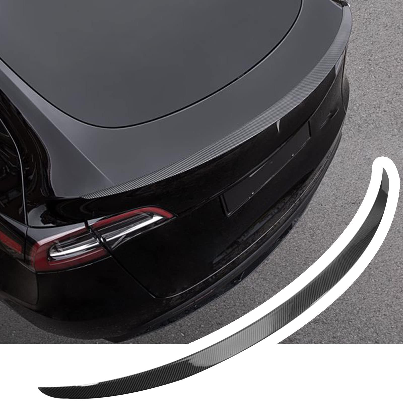 Rear Spoiler für Tesla Model Y 2020 2021 2022 2023 Kofferraumspoiler Rear Wing Car Roof Spoiler Spoiler Wings Heckklappe Dachspoiler Accessories，,normal-A-Glossy Carbon Fiber Pattern von dmSJEr