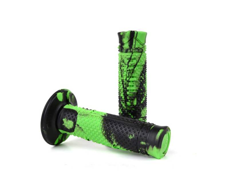 DOMINO 1 Paar Domino Snake Griffe grün-schwarz (Motorradgriffe) / Couple Handle Grips Domino Snake Green-Schwarz (Knobs Motorcycle) von DOMINO