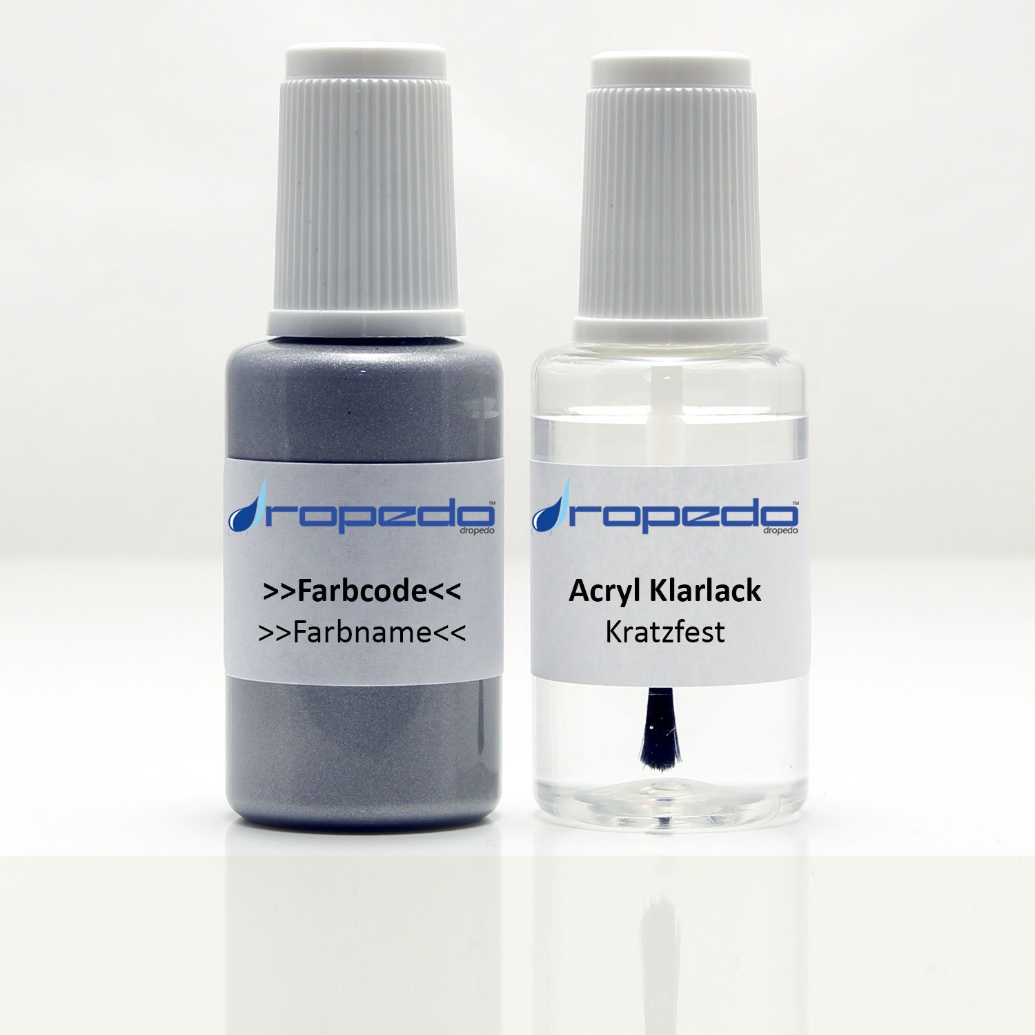 dropedo Lackstift Set passend für Ford DH3 Silber 20ml + Klarlack 20ml von dropedo