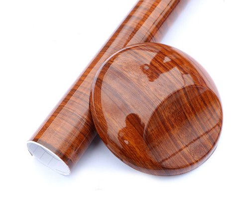 DSstyles Glossy Wrap Wood Grain Vinyl Wrap Car Sticker Wrap Roll Film Self Adhesive Skin - Brown A von ds. distinctive style