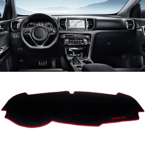 Für KIA Für Sportage 4 2016 2017 2018 2019 2020 Auto Vermeidung Licht Pad Instrumentenplattform Schreibtisch Abdeckung Matte Teppiche Auto Dash Matte Teppich(Red Side) von dzstnbhd