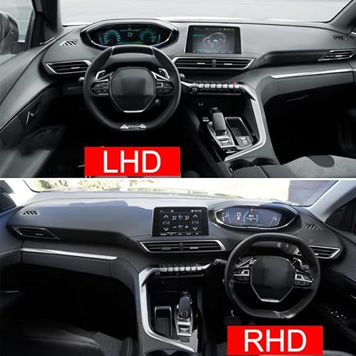 Für Peugeot 3008 5008 GT 2017 2018 2019 2020 Auto Abdeckung Matte Sonnenschutz Pad Instrumententafel Teppiche Anti-UV Auto Dash Matte Teppich(Black Side) von dzstnbhd