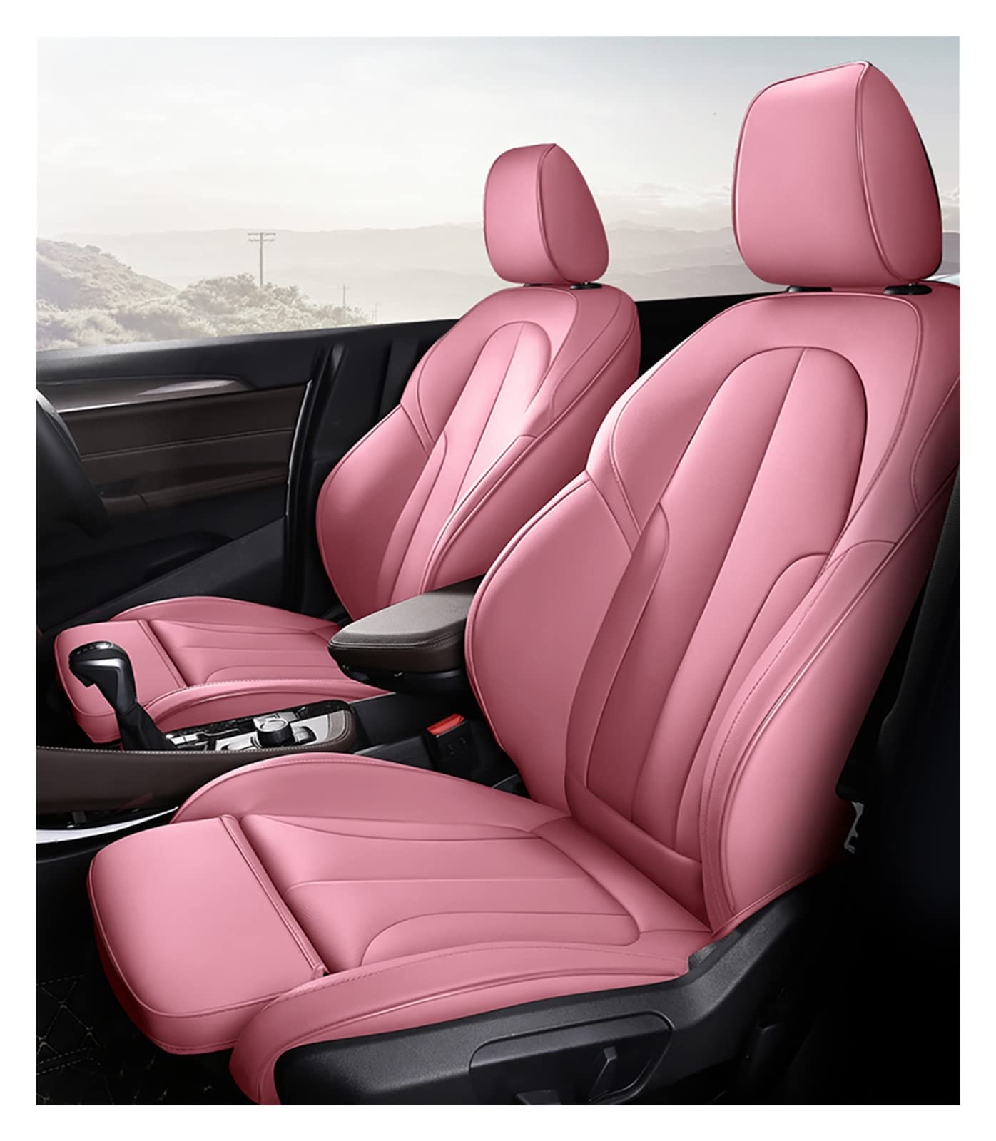 dzstnbhd Benutzerdefinierte Leder Autositzbezüge Für Tt A4 B8 A3 8l 8p 8v Q2 A5 Für Sportback C5 A6 A7 A8 Q3 Q5 Q7 Sitzbezüge Schonbezüge(5 Seats-Pink) von dzstnbhd