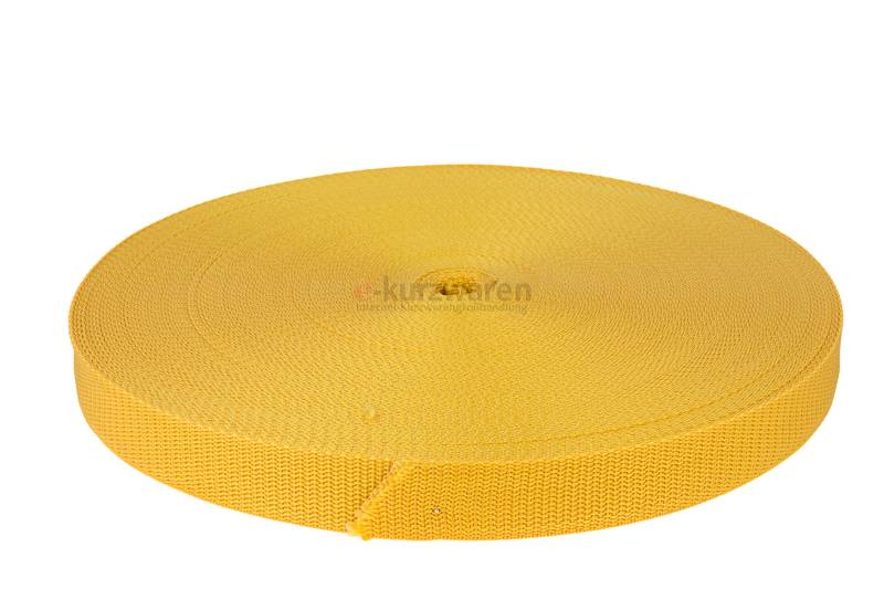 Gurtband Polypropylen 2m oder 5m lang - 32 Farben Breiten: 20mm 25mm 30mm 40mm 50 mm (844 Honig) von e-kurzwaren