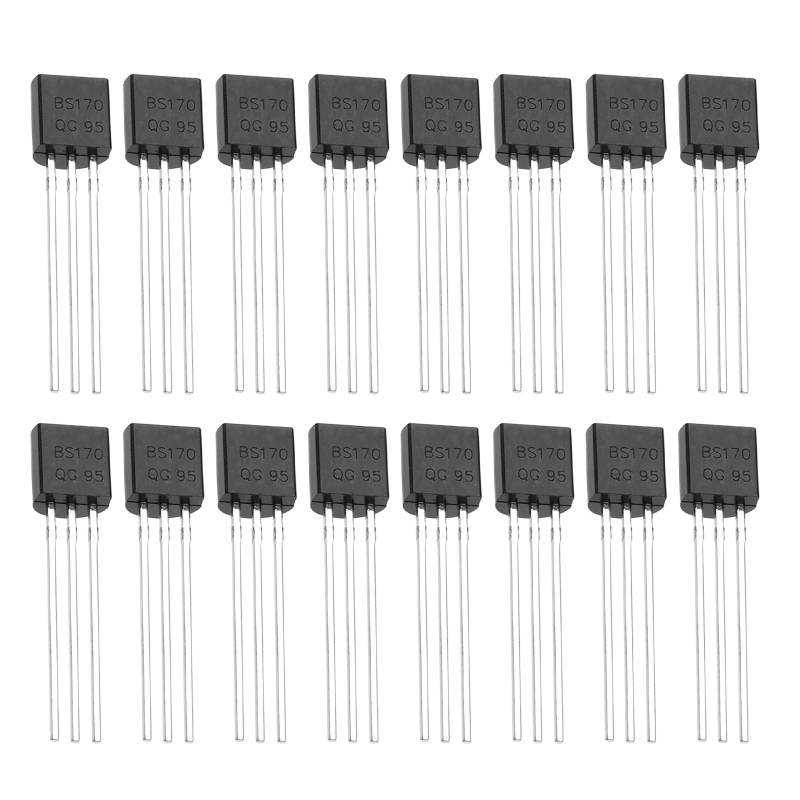 50 Stück BS170 Transistor Mosfet Ersatz N Kanal Gleichrichter MOSFET Rohr N-Kanal Feldeffektröhren für Heimwerkerprojekte Elektronische Steuerung des Gleichstrommotors von eMagTech