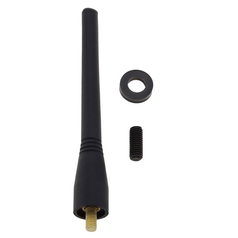 eMagTech 10,5 cm Auto-Kurzstabantenne Gummi-Antennenmastadapter Kompatibel mit Smart Fortwo 451 450 mit M5 M6 Schrauben Und Unterlegscheiben Schwarz von eMagTech