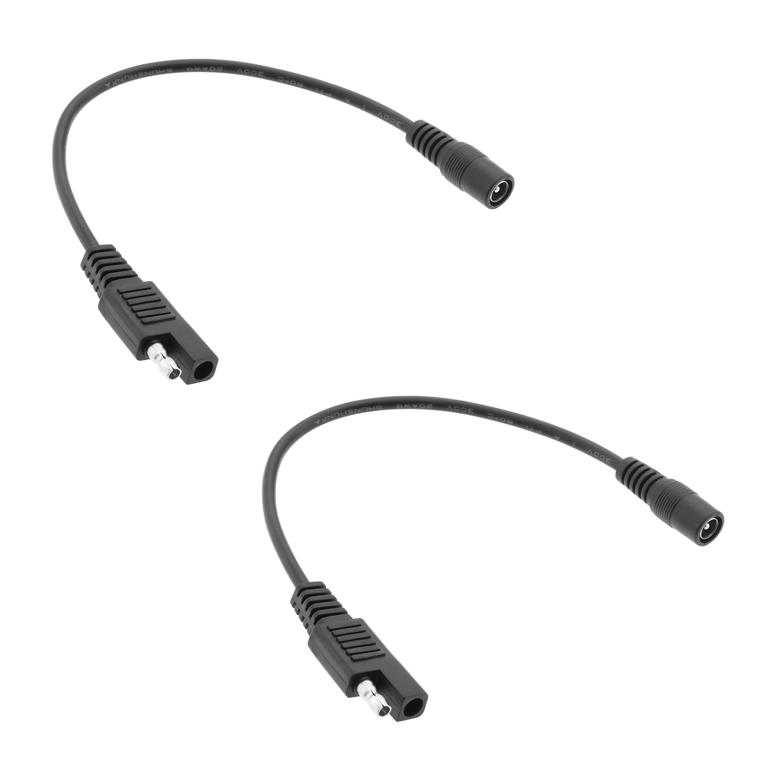 eMagTech 2 Stück SAE-Stecker auf DC 5,5 x 2,1 mm Buchse Adapterkabel SAE auf DC-Stromverlängerungskabel Kompatibel mit Solarpanel-Lade- und Kfz-Batterieanschluss von eMagTech