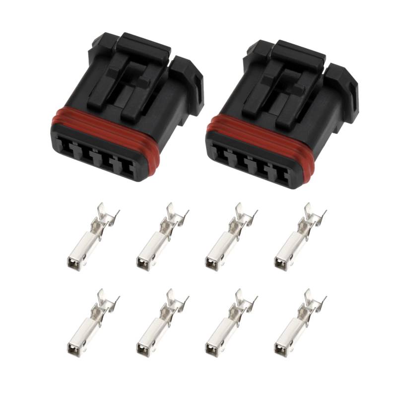 eMagTech 2 x 4-poliger Stecker mit Klemmstiften 72908-11 OEA JAE MX1900 Lenkerverdrahtung, 4-adriger Stecker, kompatibel mit H-arley Davidson MX19004S51 von eMagTech