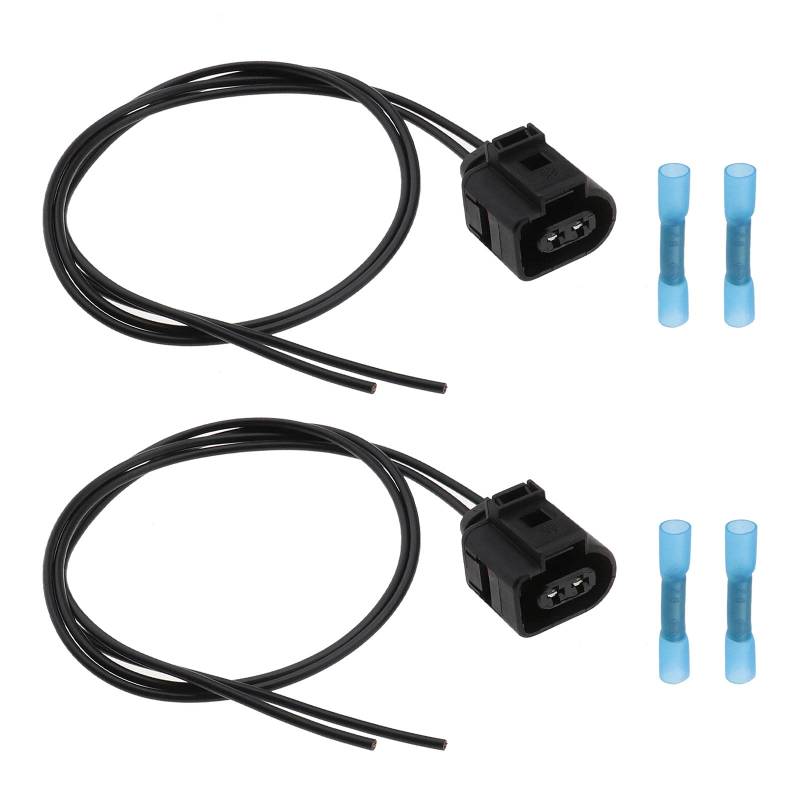 eMagTech 2x Scheinwerfer Kabelbaum Stecker 2 Pin 1J0973722 Kompatibel mit VW Audi Seat Skoda von eMagTech