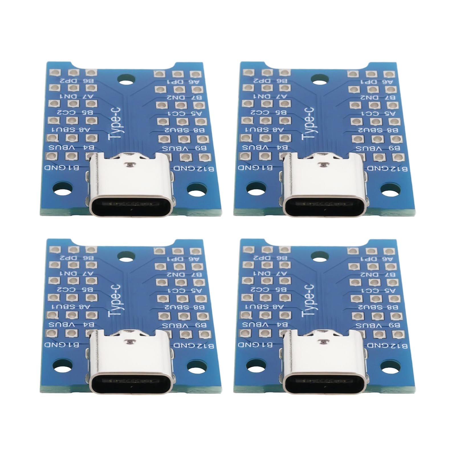 eMagTech 4-teiliges USB-C-Adapterboard USB 3.1 Type-C-Buchsenadapterboard Typ C Breakout Board Test-PCB-Board Zum Debuggen Zur Fehlerbehebung Und Zum Testen der Funktion von eMagTech