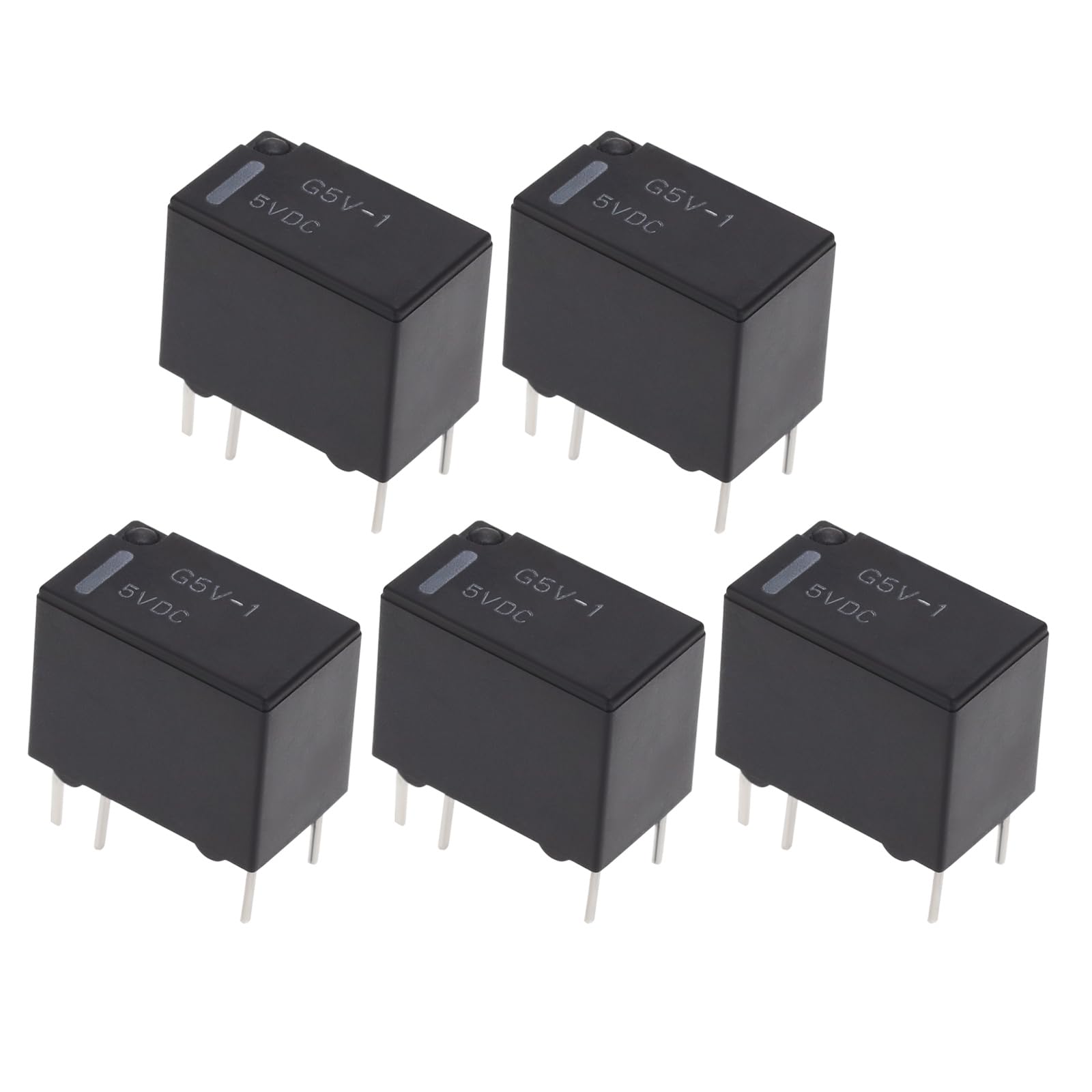 eMagTech 5 Stück G5V-1-DC5V Kleinsignal-Leiterplattenrelais 167Ω Elektromagnetisches Leistungsrelais 6 Pin SPDT-Signalrelais für Anwendung Einschließlich Heimautomatisierung Industrielle Steuerung von eMagTech