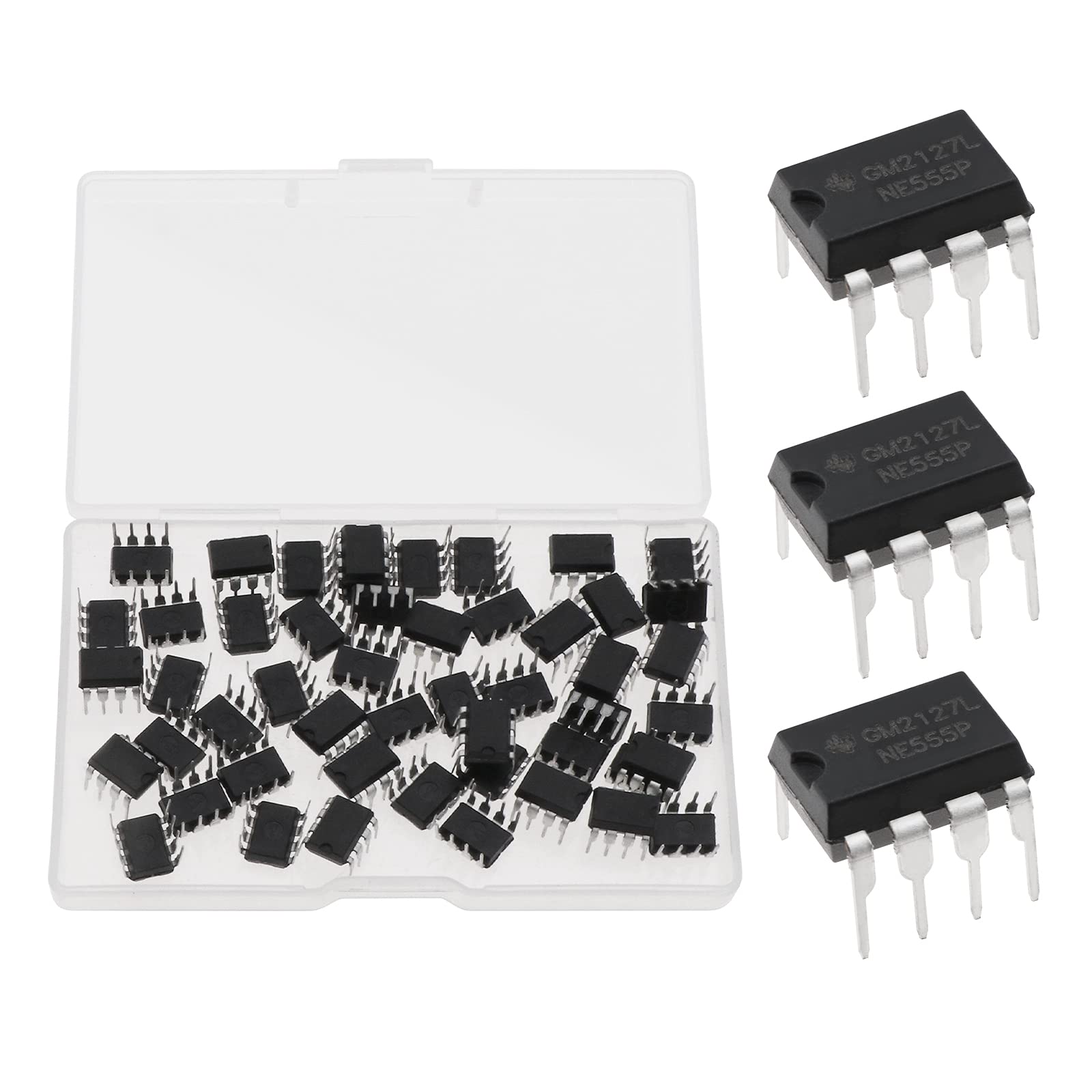 eMagTech NE555P Single Precision Timer Chip IC Impulsgenerator 4.5V-18V 10mA Kompatibel mit TTL CMOS für Haushaltsgeräte und elektrisches Spielzeug 50 Stück von eMagTech