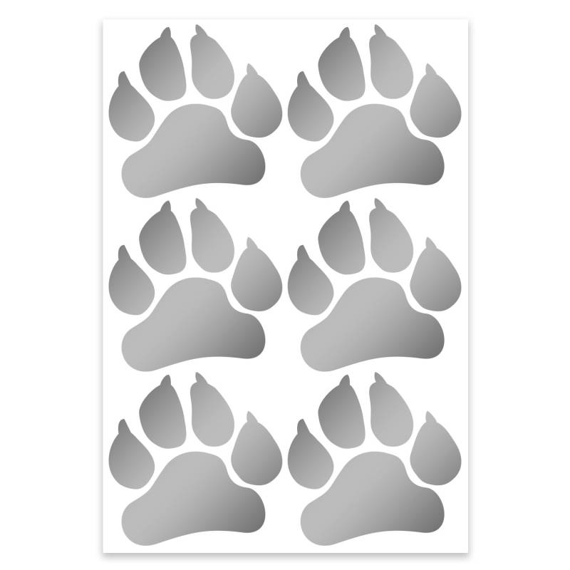 6er Set Sticker Tier-Pfoten I kfz278 anthrazit I 10 x 10 cm I Auto-Aufkleber Laptop Handy wetterfest Hunde-Pfoten Katzen-Pfoten außenklebend groß von easydruck24de