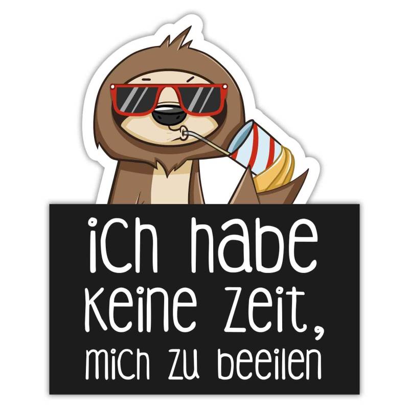 Faultier Auto-Aufkleber Ich Habe Keine Zeit Mich zu beeilen I 15 x 14 cm I für PKW Wohnwagen Anhänger Sticker I lustig witzig wetterfest I dv_733 von easydruck24de