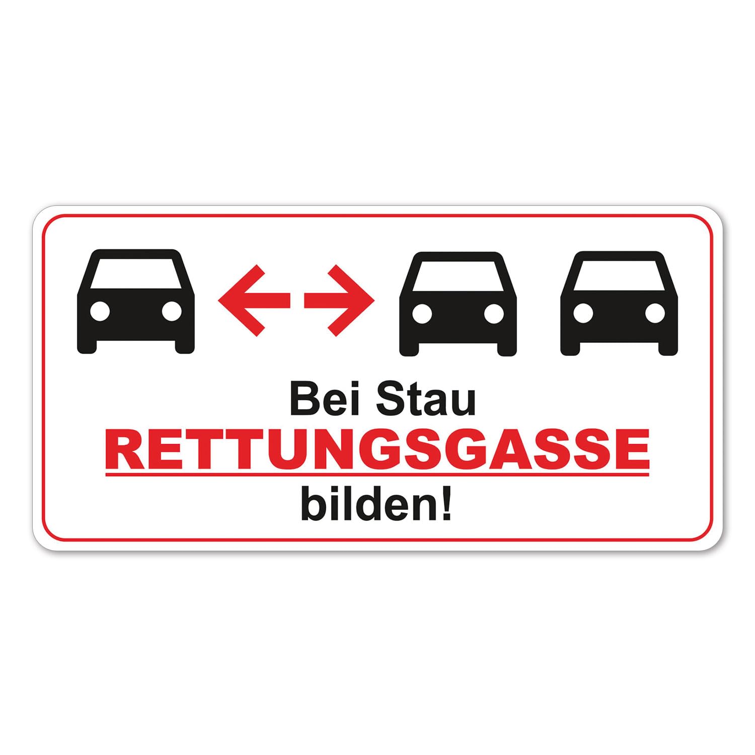 iSecur 1 Bei Stau Rettungsgasse bilden! Aufkleber I 22 x 11 cm I alle Fahrzeug-Typen I hin_543 von easydruck24de