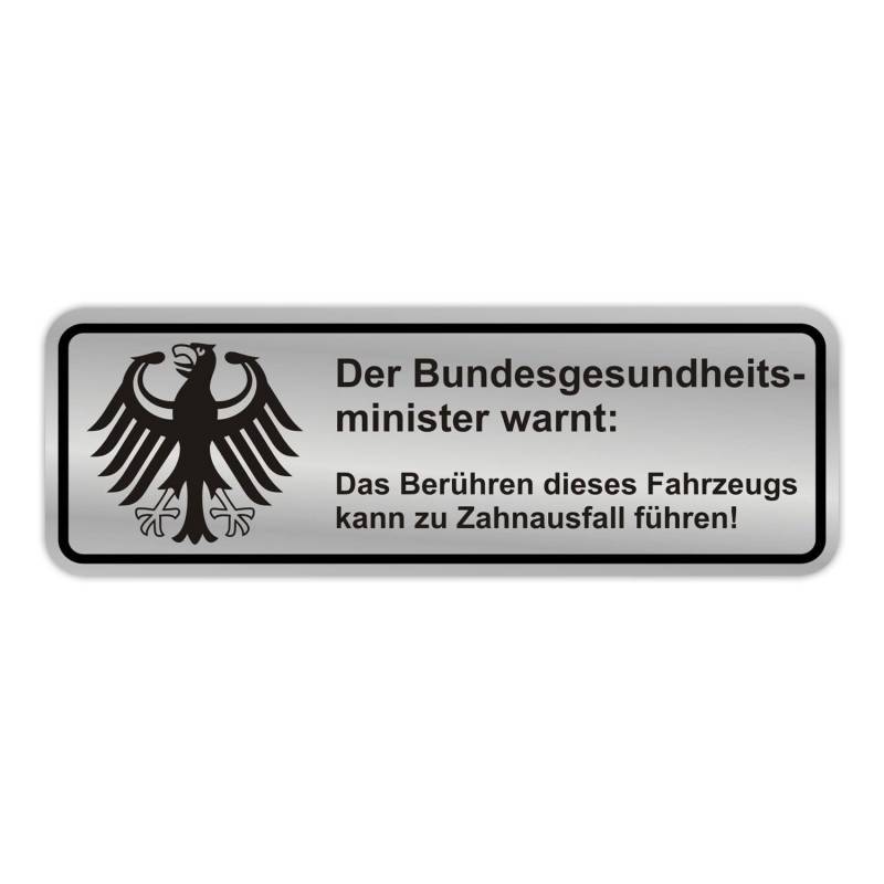 easydruck24de Fun-Aufkleber Warnung Zahnausfall I 15 x 5 cm I lustiger Spruch für Motorrad Mofa Auto-Aufkleber Fahrrad-Aufkleber I wetterfest Silber I kfz367 von easydruck24de