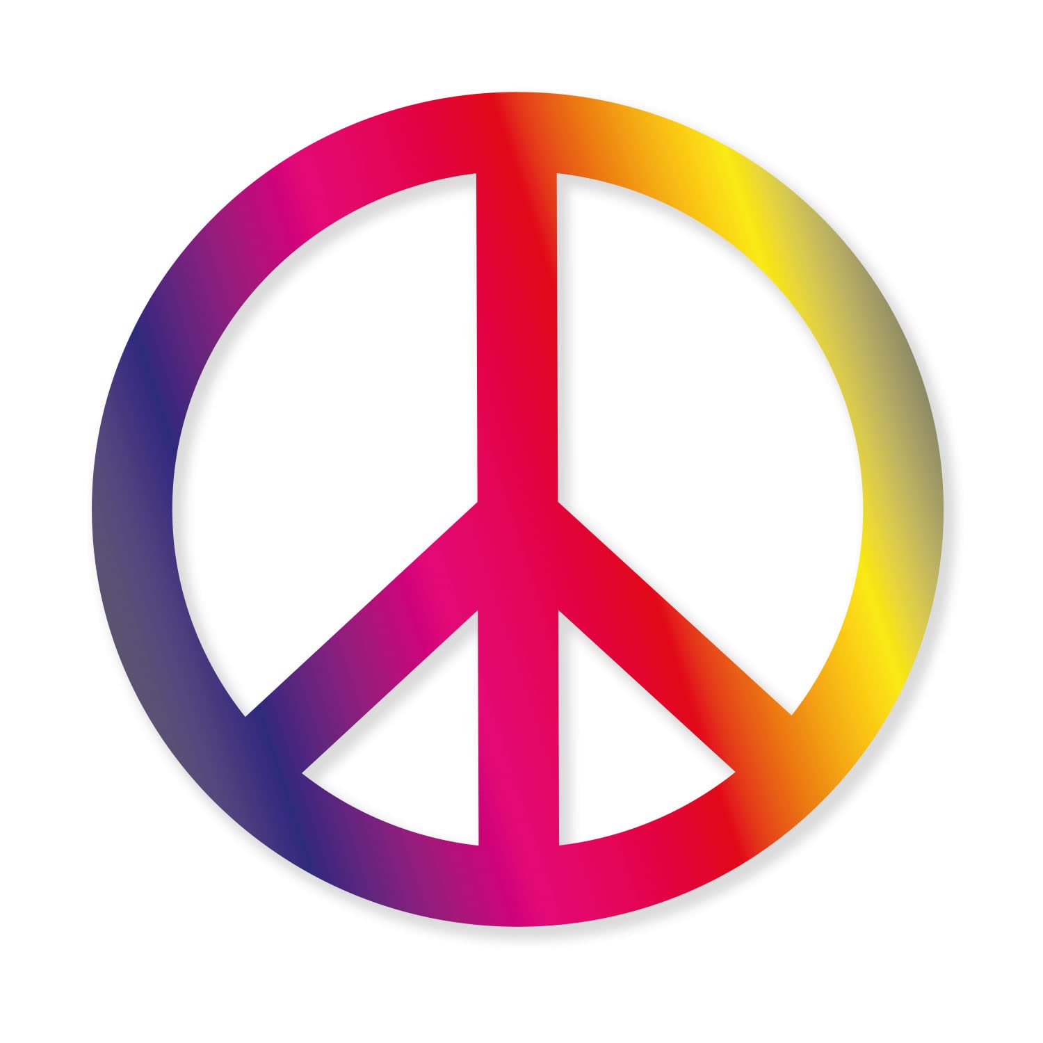 easydruck24de Peace Zeichen Aufkleber I bunt I Ø 10 cm I Flower-Power Peace and Love I Deko-Aufkleber für Auto/Roller/Fahrrad/Laptop I UV- und wetterfest I kfz261 von easydruck24de