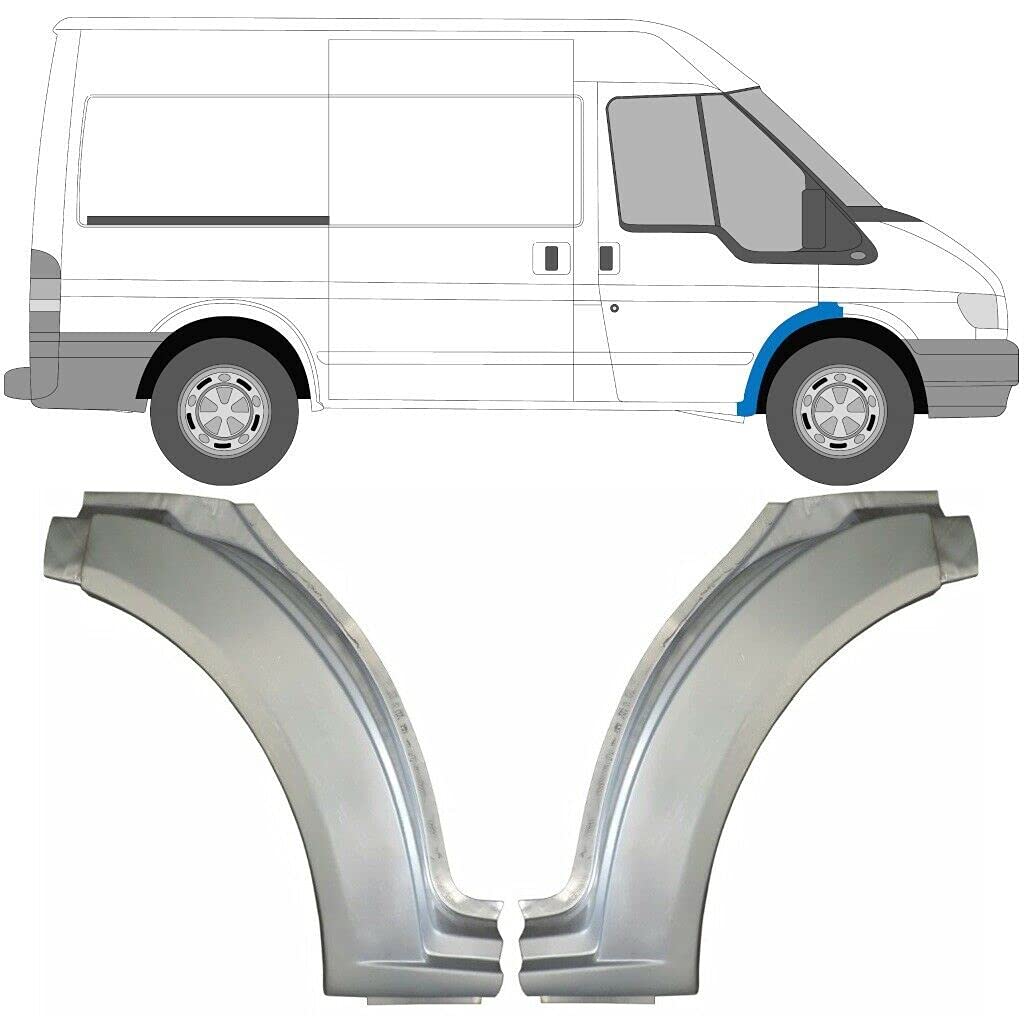 Frontflügel-Reparaturblech / Frontflügel, 2 Stück, passend für Ford Transit / 2000 2006, alle Modelle, unlackierter Stahl, für beide Seiten des Autos, beseitigen Sie Rost in Ihrem Auto. von easyparts