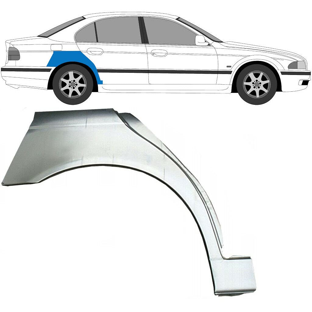 Hinterradlauf-Reparaturblech passend für BMW 5/1996 2004 / E39 / Limousine, Kombi/unlackierter Stahl/rechte Seite (Fahrerseite/Offside/O/S) / Beseitigen Sie Rost in Ihrem Auto. von easyparts