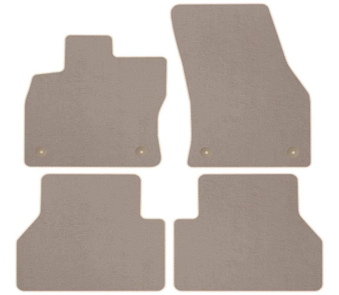 Velourmattenset für VW Caddy California ab Bj. 2020 STD BEIGE ovale Befestigungen Automatten Veloursfussmatten Passform Neu von edecor