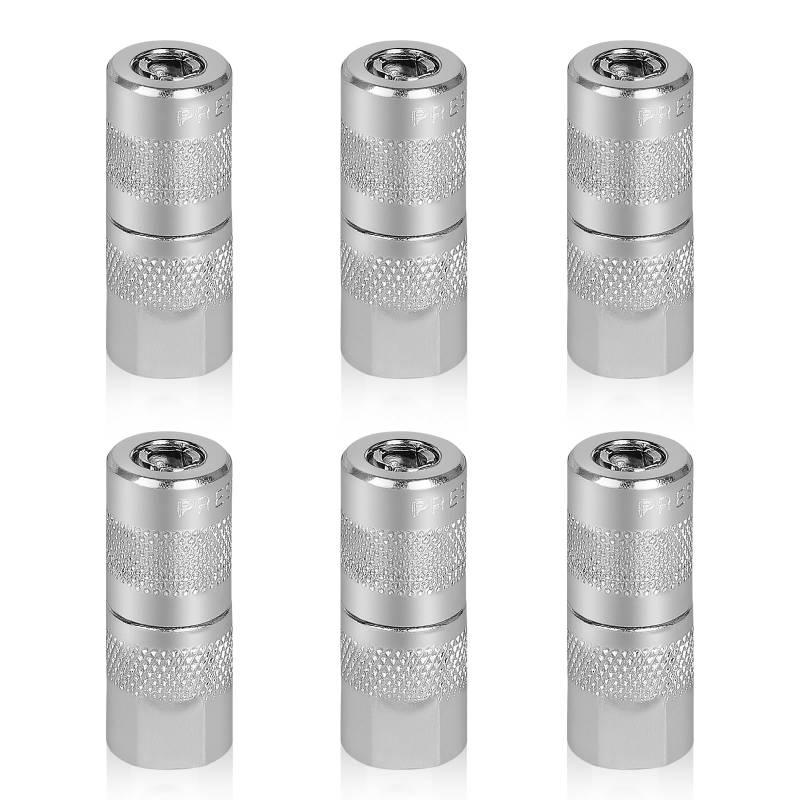 efuturetime 6 x Backen Mundstücken Hydraulik Adapter mit 1/8 NPT für Fettpresse von efuturetime