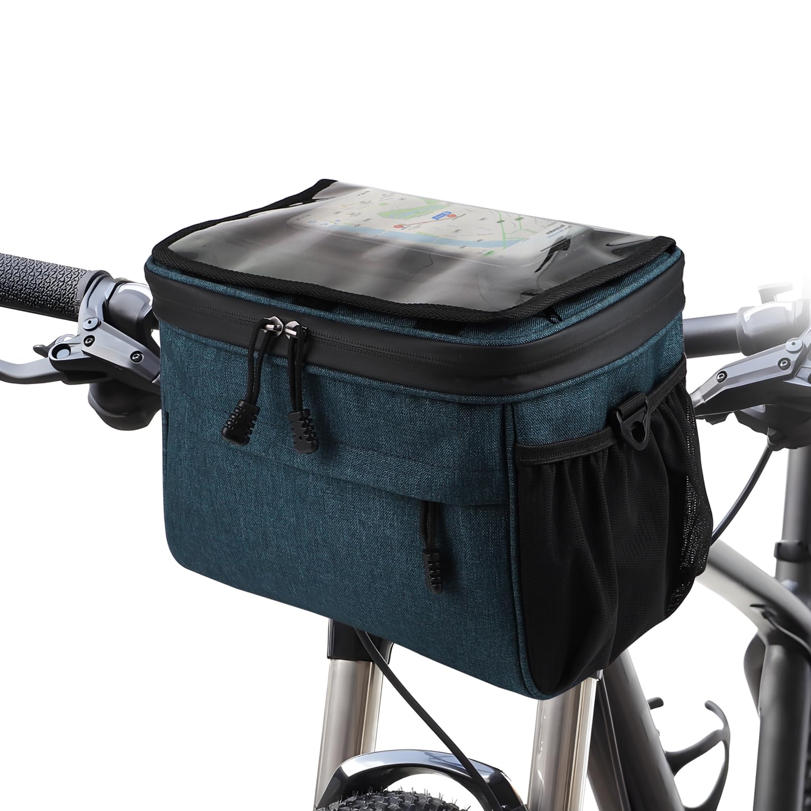 efuturetime Fahrradrahmen Tasche Lenkertasche 5.3L, Fahrrad Handytasche Wasserdicht mit Touchscreen, Fahrradtasche Vorne Lenker Mountainbike, Fahrradlenkertaschen für e-Bike, Blau von efuturetime