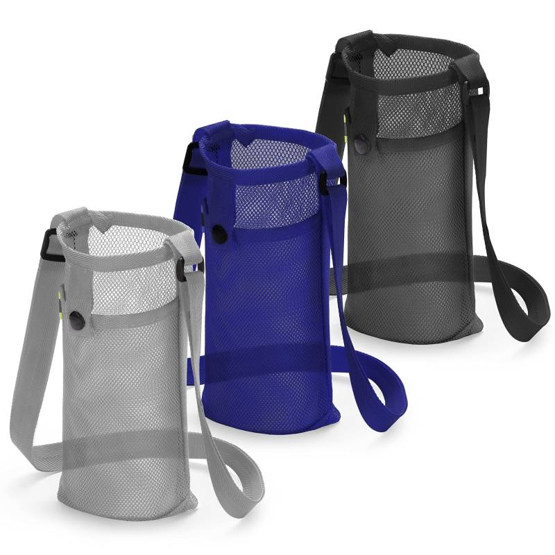 egghat 3 x Wasserflaschenhalter mit verstellbarem Schultergurt, Wasserflaschenträger, Netzstoff, Wasserflaschentasche, leichte Hunde-Wasserflaschenhülle, Crossbody-Wasserflaschen-Tasche von egghat