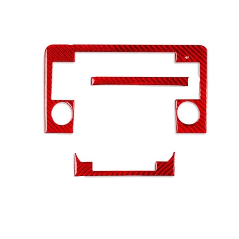 eglci CD-Panel-Zierleiste Kompatibel Mit Benz M-Klasse Für W164 2005 2006 2007 2008 2009 2010 2011, Zentralsteuerung, Navigationsanzeigefeld, Aufkleber Mit Kohlefasermuster(Red Carbon,B) von eglci