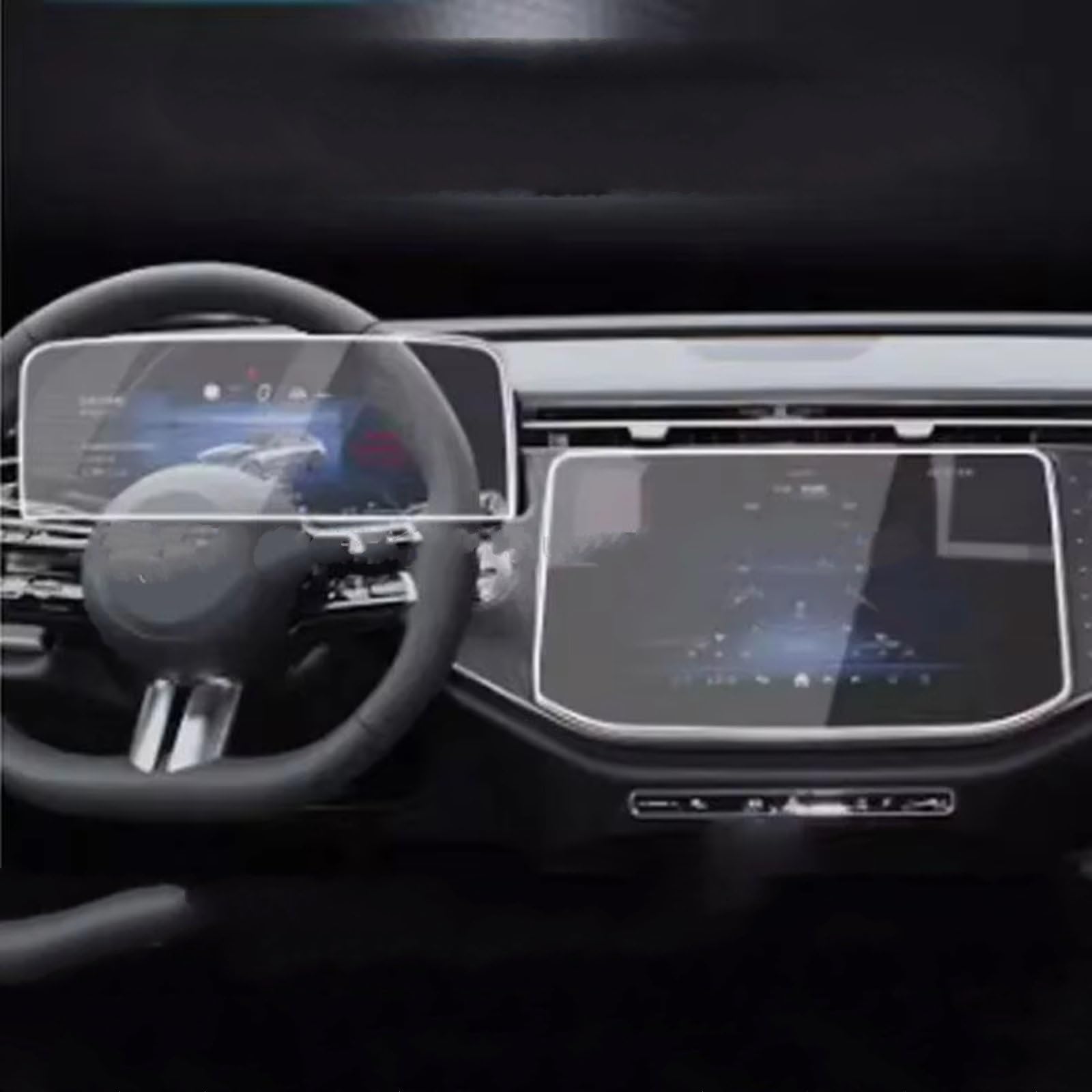 eglci Kompatibel Mit Benz Für E Class E300 2024, Auto-GPS-Navigation, Armaturenbrett, LCD-Displayschutz Aus Gehärtetem Glas Auto Navigationsfolie von eglci