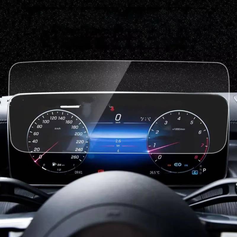 eglci Kompatibel Mit Benz Für EQS SUV X296 2024, Auto-GPS-Navigation Und Instrumenten-LCD, Kratzfester Displayschutz Aus Gehärtetem Glas Auto Navigationsfolie von eglci