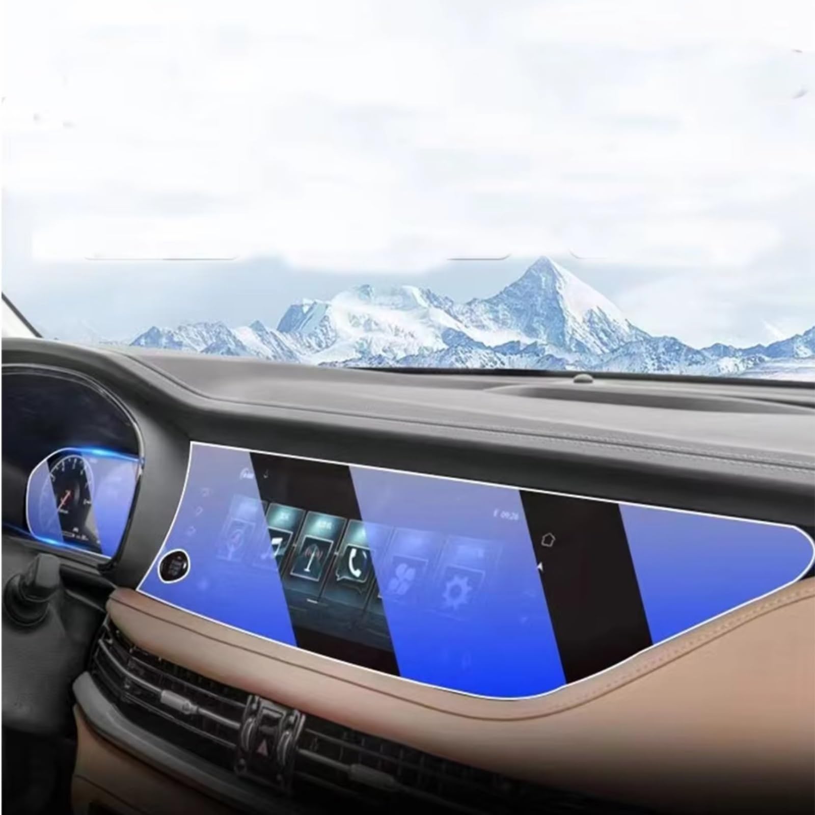 eglci Kompatibel Mit Changan Für CS95 2019 2020 2021, Auto-LCD-Infotainment, GPS-Navigation Und Armaturenbrett, TPU-Displayschutzfolie Auto Navigationsfolie(Dashboard and GPS) von eglci