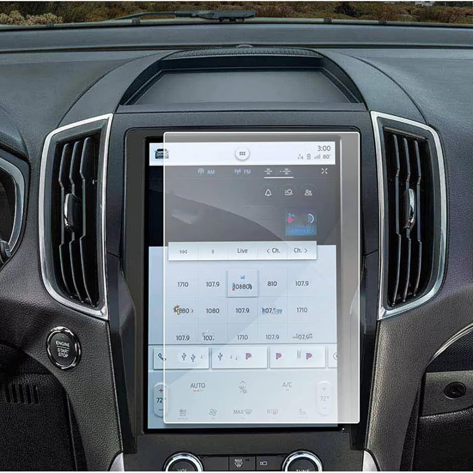 eglci Kompatibel Mit Ford Für Edge 2021 2022 2023, Auto-Navigation, 12 Zoll, Gehärtetes Glas, Displayschutzfolie, Auto-Innenzubehör Auto Navigationsfolie von eglci