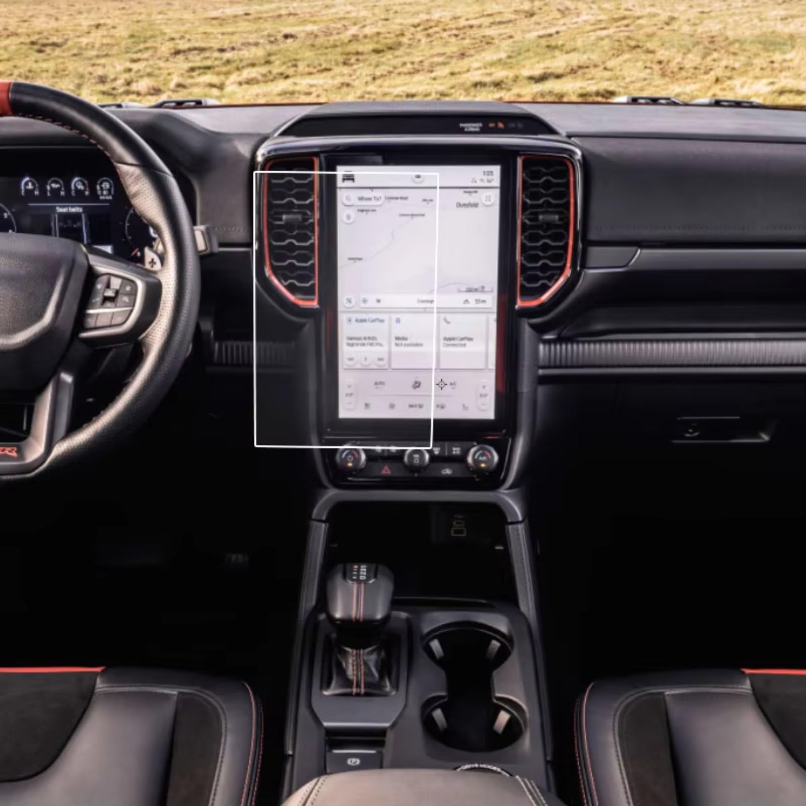 eglci Kompatibel Mit Ford Für Ranger Für Wildtrak Für Raptor 2022 2023 Auto-Infotainment GPS-Navigation Displayschutzfolie 12 Zoll Gehärtetes Glas Schutzfolie Auto Navigationsfolie von eglci