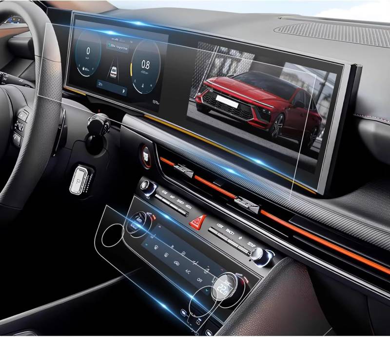 eglci Kompatibel Mit Hyundai Für Sonata 2024, TPU-Schutzfolie, Auto-GPS-Navigation, Armaturenbrett, Instrumenten-Armaturenbrett-Displayschutz Auto Navigationsfolie von eglci