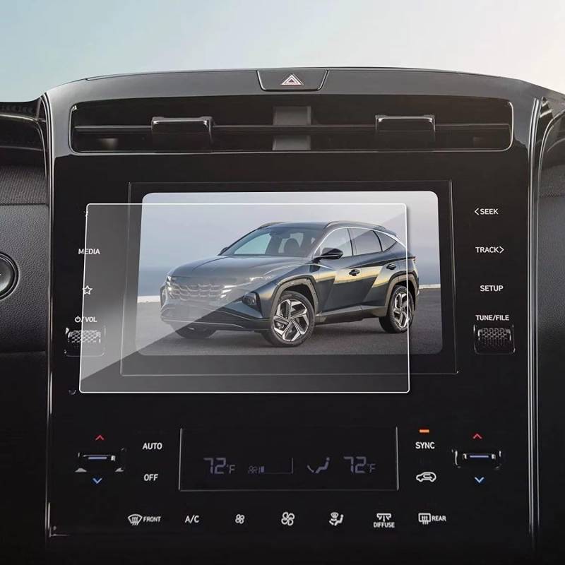 eglci Kompatibel Mit Hyundai Für Tucson NX4 2022 2023 GPS LCD Navigation Display Zubehör Gehärtetes Glas Displayschutzfolie 8 Zoll Auto Navigationsfolie von eglci