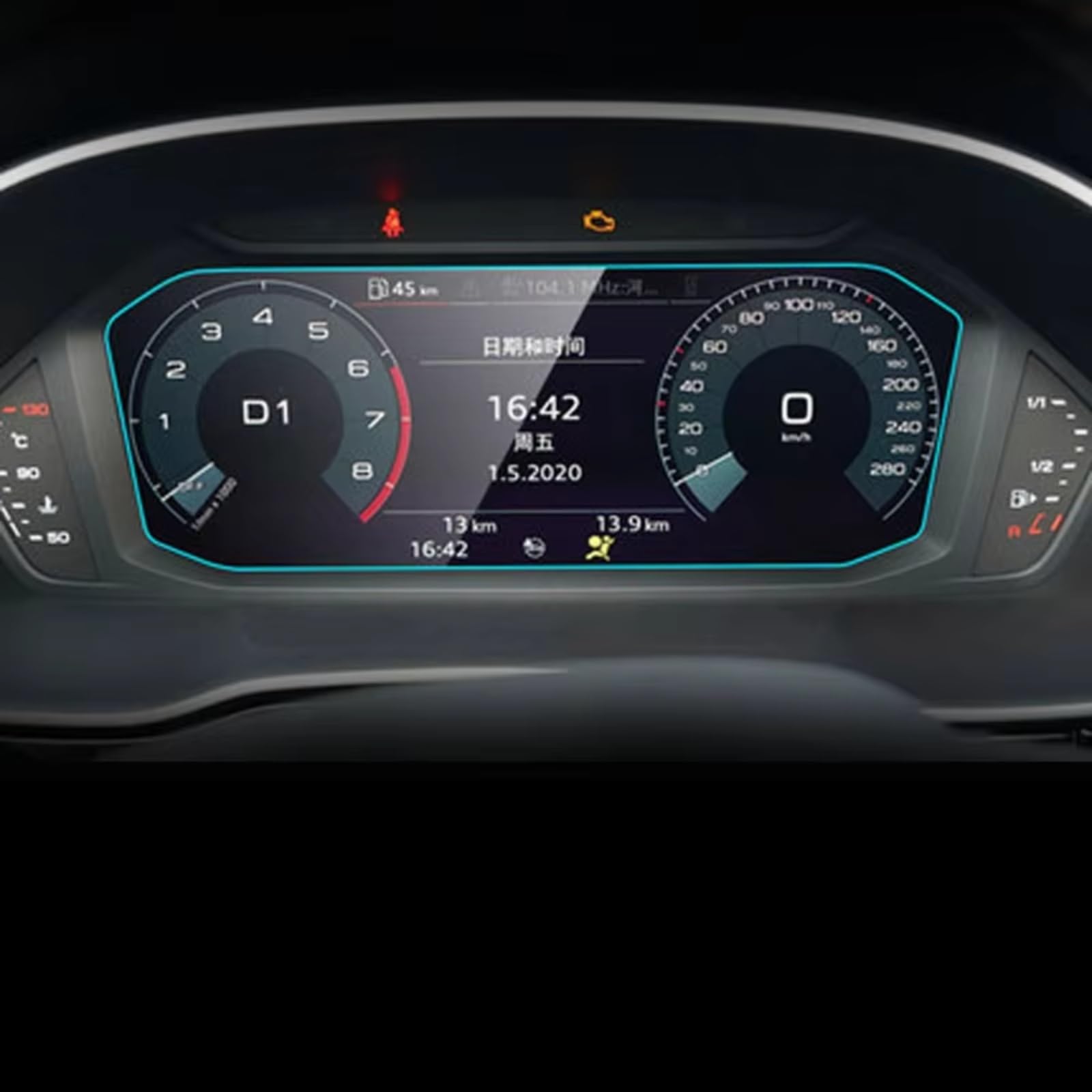 eglci Kompatibel Mit Q3 2019 2020, Auto-Zentralsteuerung, Display-Navigation, Displayschutzfolie Aus Gehärtetem Glas Auto Navigationsfolie(10.25 Instrument) von eglci