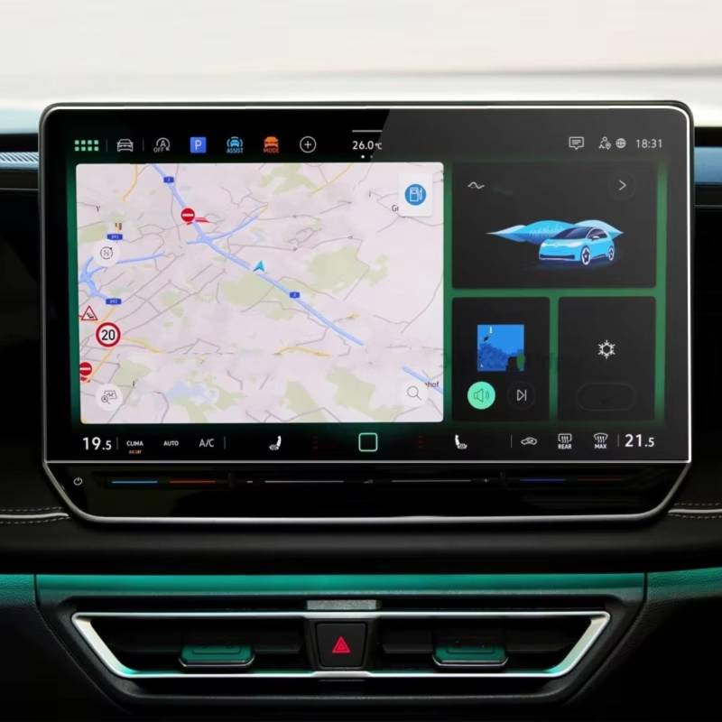 eglci Kompatibel Mit VW Für Tiguan 2024 Auto 15 Zoll Infotainment LCD GPS Navigation Displayschutzfolie Aus Gehärtetem Glas Auto Navigationsfolie von eglci