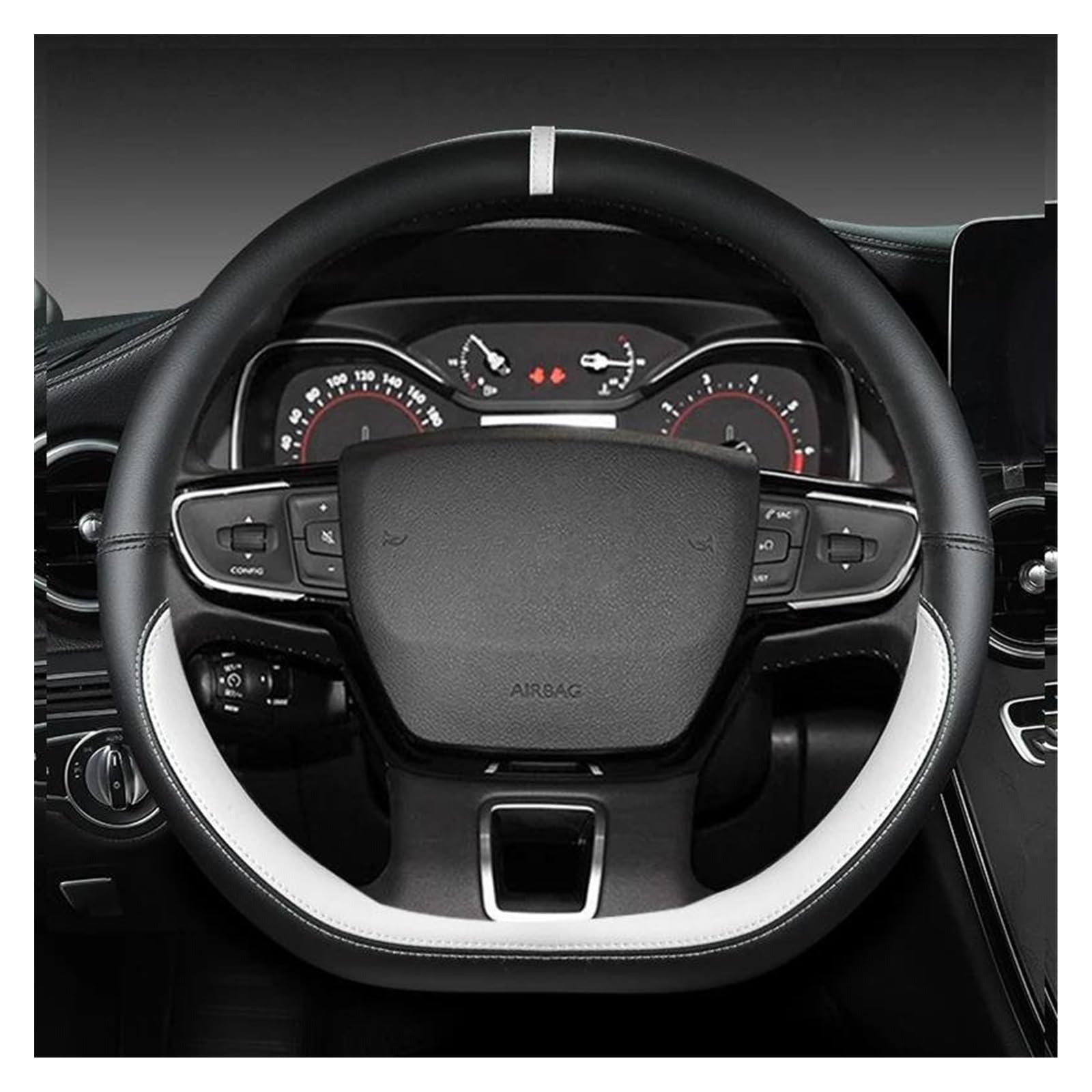 eglci Lenkradhülle für Auto Kompatibel Mit Citroen Für DS3 DS4 DS5 2009–2015 Für Spacetourer 2016–2021, 38 Cm/15 Zoll D-Form, Auto-Lenkradabdeckung, Autoteile(9) von eglci