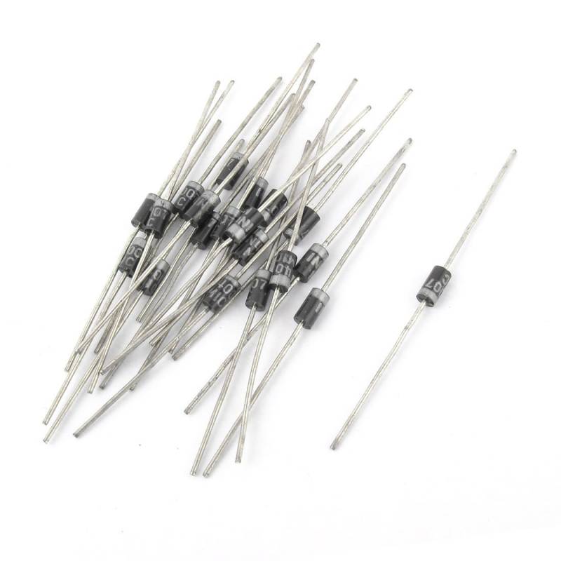 20x Diode 1N4007 Modell 1A, 1000 V für Durchgangsloch Axialgleichrichter Sperrdiode ®elpohl von elpohl