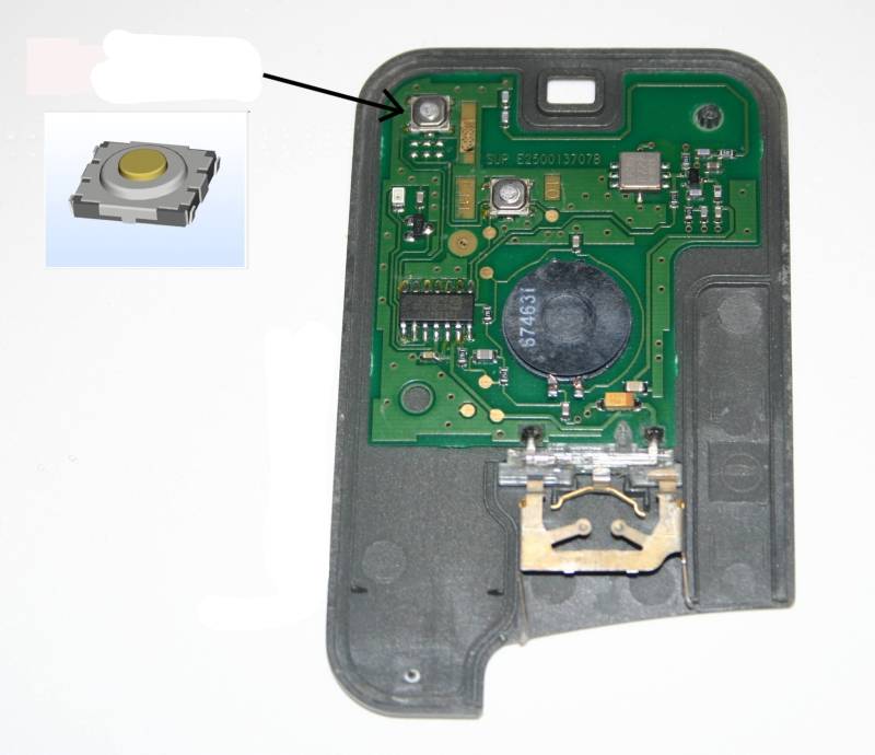 elpohl 1x Taster, passend für Schlüssel Renault, Laguna, Espace, Velsatis, Mikrotaster, Schalter, FFB, Key von elpohl