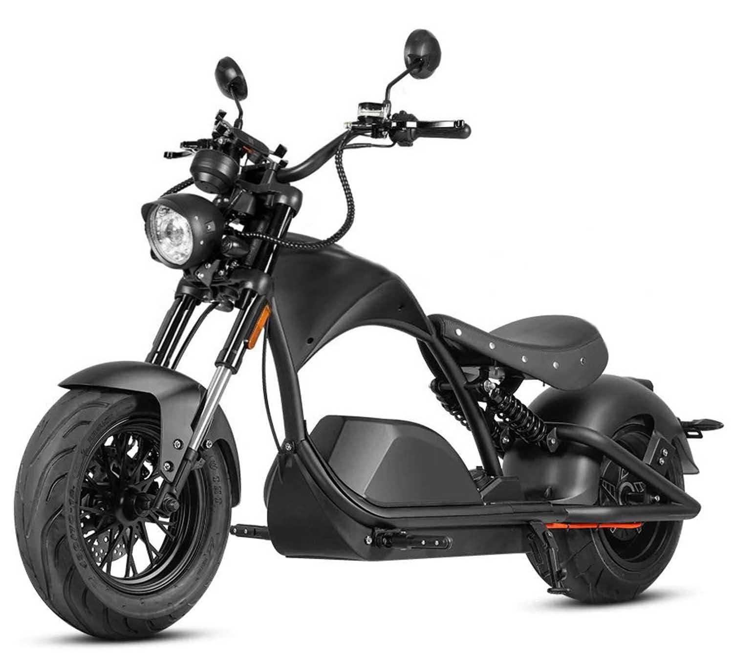 E-Motorrad Angry Blake E-Roller 86 km/h, 100 km Reichweite, herausnehmbarer 72V/40Ah Lithium-Akku, Elektro Roller, Motorrad, E-Roller kaufen, Schwarz von elrofu