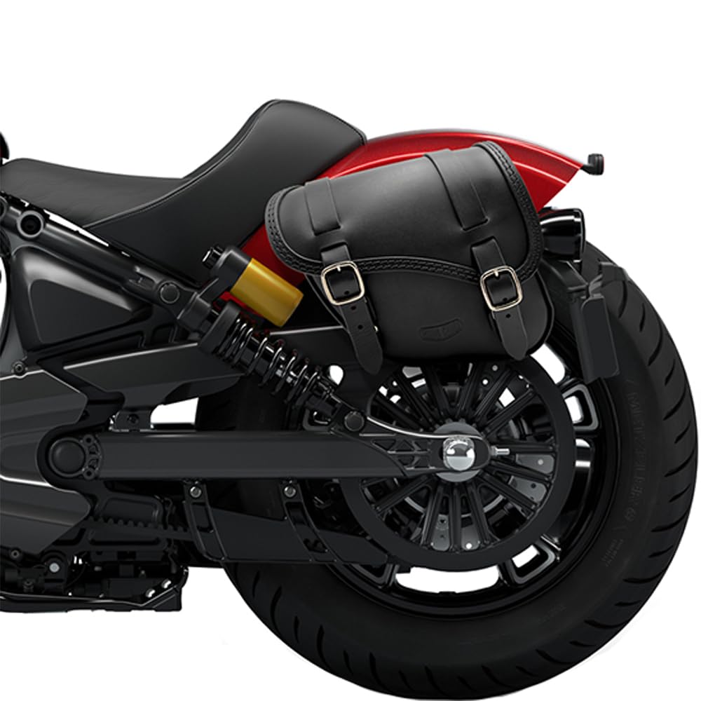 Ends Cuoio - Seitentasche aus Leder kompatibel mit Indian 101 Scout 2025, Scout Bobber 2025, Scout Classic 2025, Sport Scout 2025 - Schnelle Magnetverschlüsse - Made in Italy (Schwarz, SX) von ends cuoio