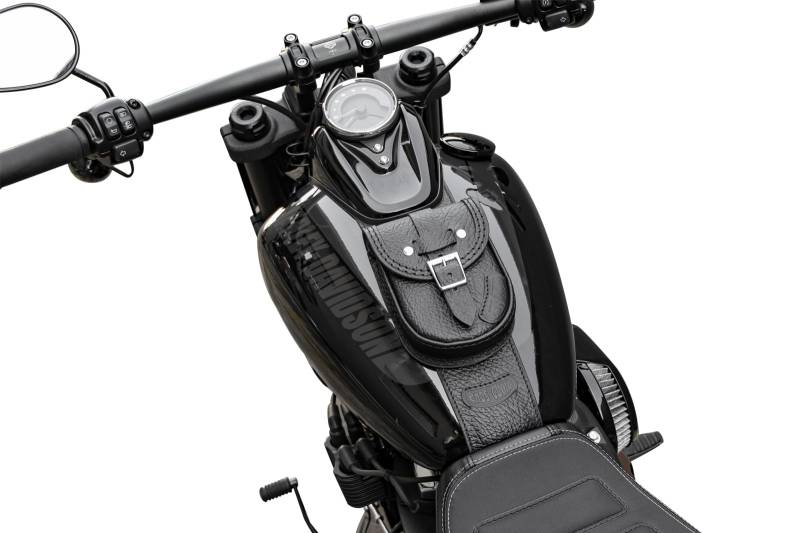 Ledertasche Tankrucksack mit Schnellöffnung für 2018-2020 Harley Davidson Fat BOB, Qualität ENDSCUOIO, Made in Italy von ends cuoio