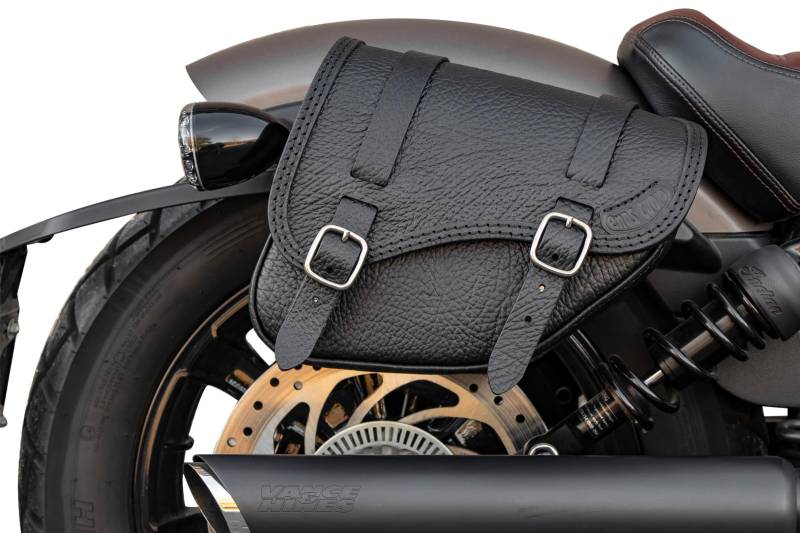 Leder Satteltasche für die rechte Seite aus Leder mit Schnellöffnungen für 2018-2020 Indian Scout Bobber, Made in Italy ENDSCUOIO von ends cuoio