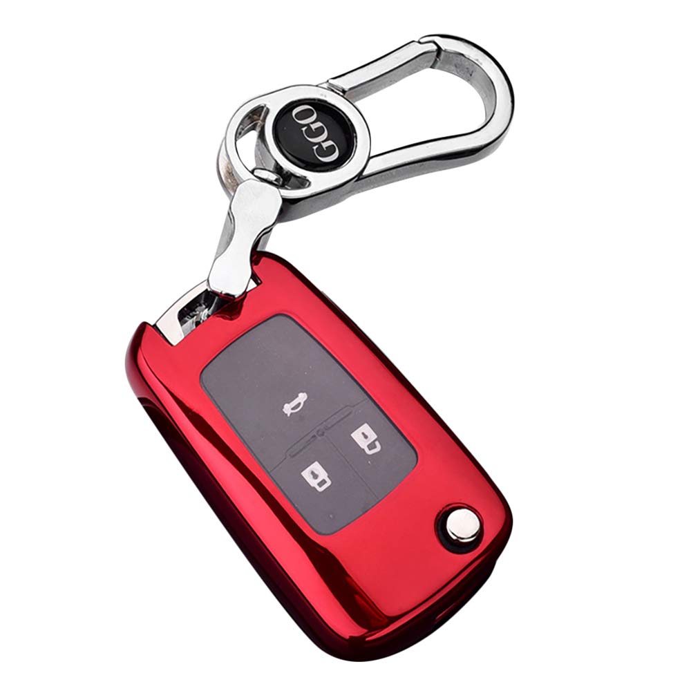 ensecoo Soft TPU Auto Remote Key Case Abdeckung für Aveo Segel Captiva (Rot C) von ensecoo