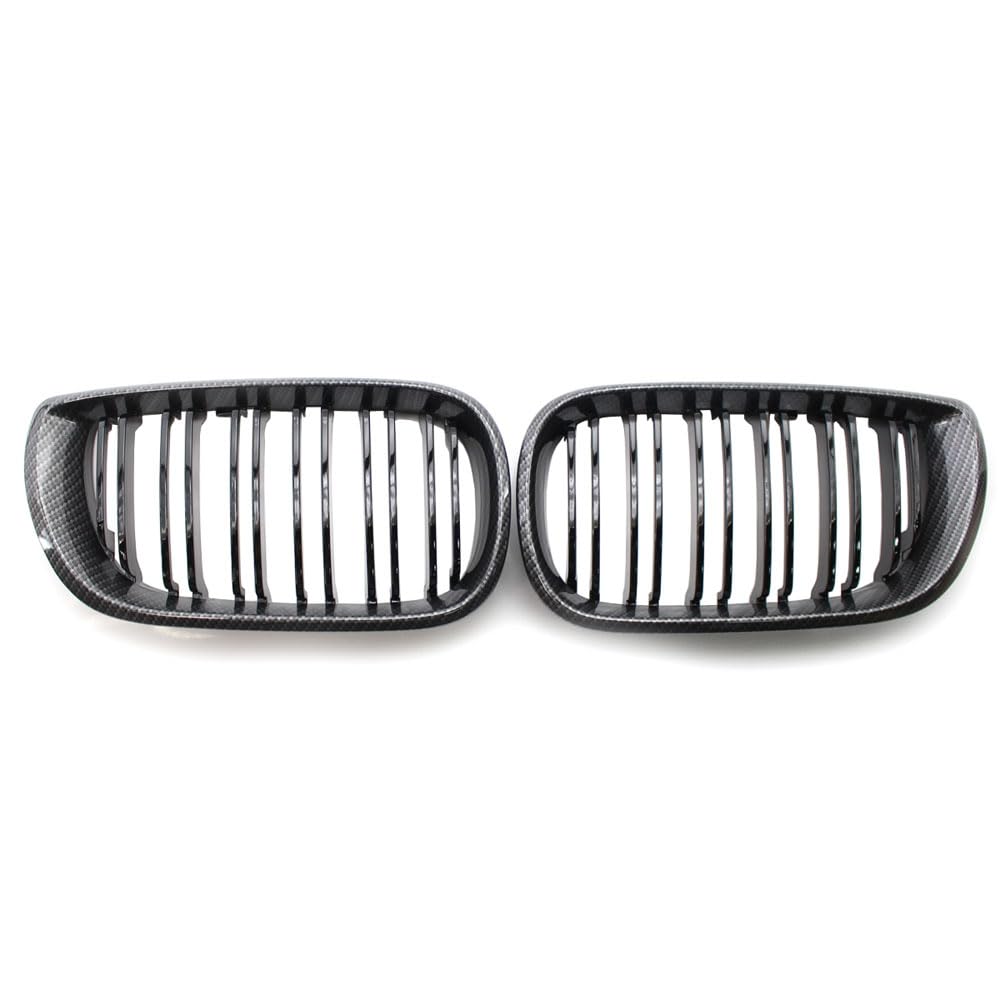 eobidhgi [Replacement] Vorne in der Mitte, Leuchtend schwarz, breiter Nierenhaubengrill for BMW E46 for Limousine 4 Türen 3er-Serie 2002 2003 2004 2005 320i 325Xi 330Xi (Carbon Fiber) von eobidhgi