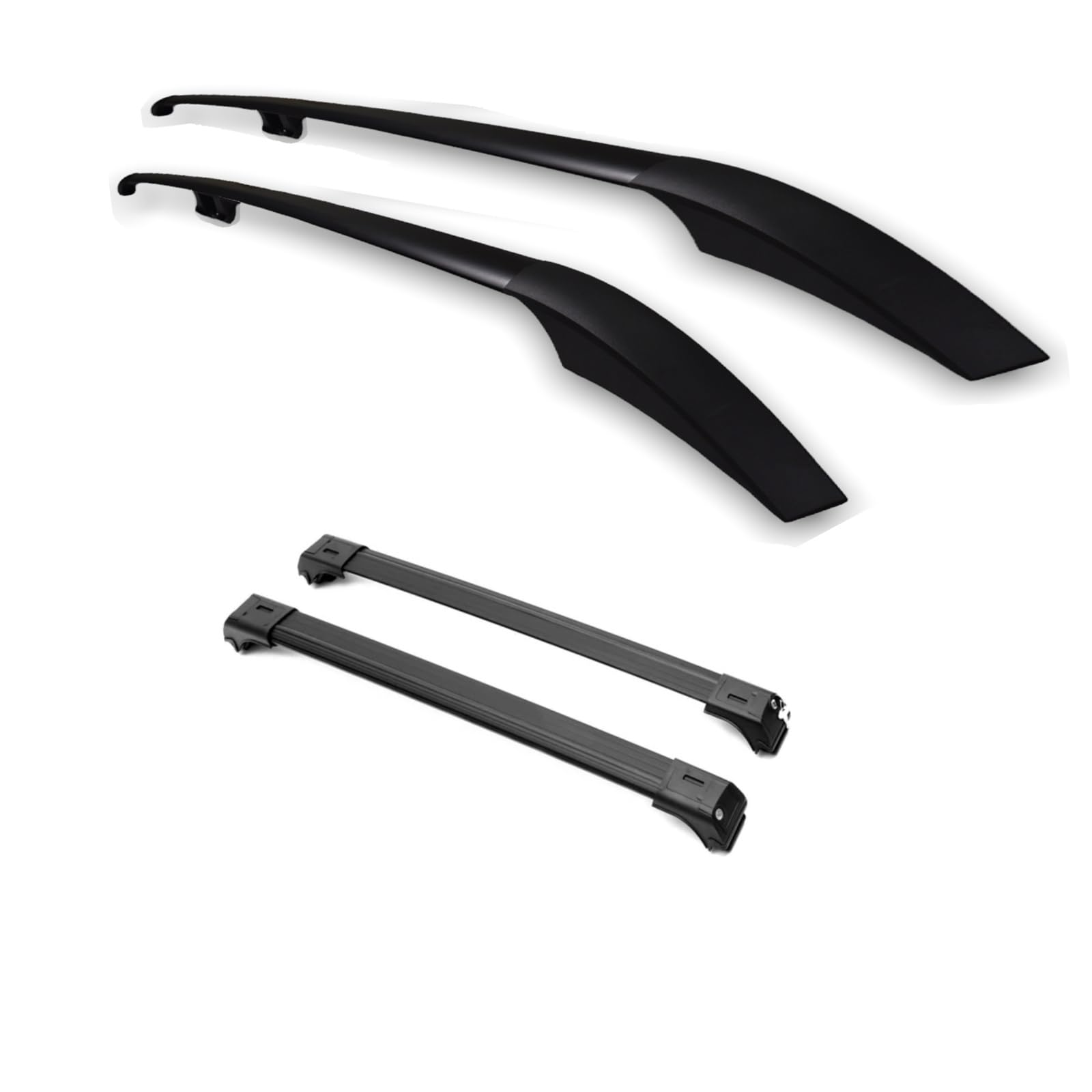 Dachreling + Dachträger Querträger Grundträger Komplettset Transportset für Mercedes Vito Viano W639 & W447 Baujahr 2003-2023 L1 kurzer Radstand schwarz E-Parts24 von eparts24