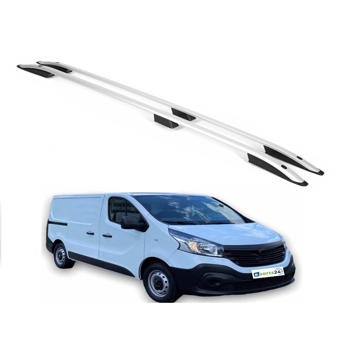 Dachreling Set für Opel Vivaro B Renault Trafic 2014-2019 L1 kurzer Radstand Alu E-Parts24 von eparts24