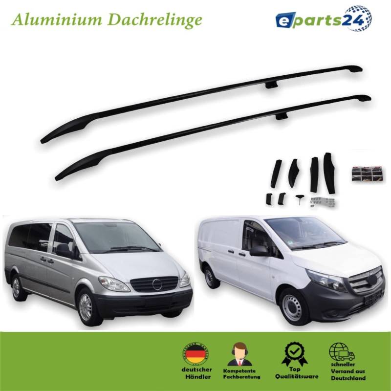 Dachreling für Mercedes Vito Viano W639 W447 2003-2022 L1 kurzer Radstand schwarz E-Parts24 von eparts24